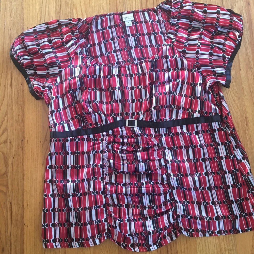 *SALE* Belted size 18 blouse - red and black